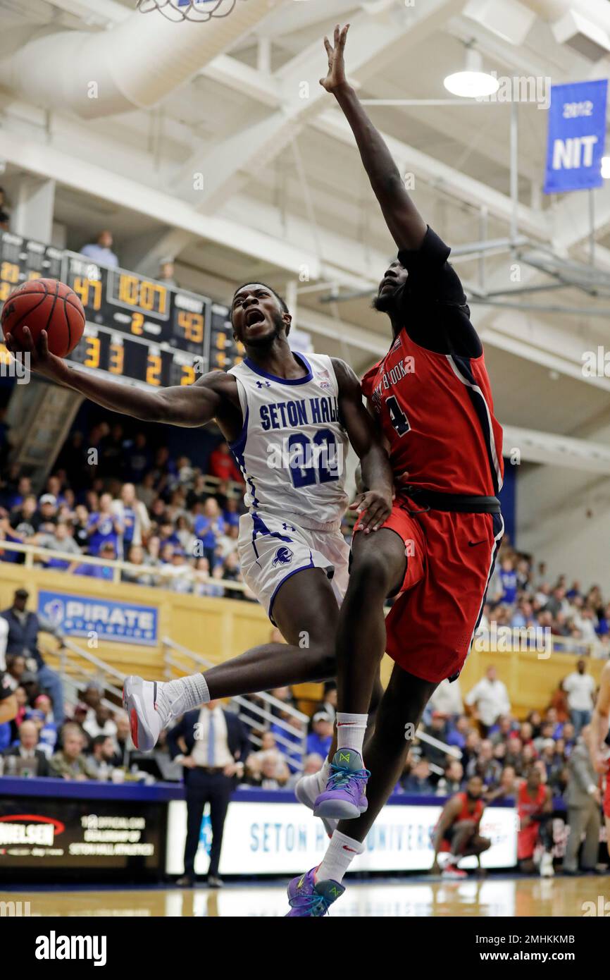 Newark, New Jersey, USA. 11th Nov, 2021. Seton Hall Pirates guard Myles  Cale (22) drives to the basket for a layup in the second half at the  Prudential Center in Newark, New