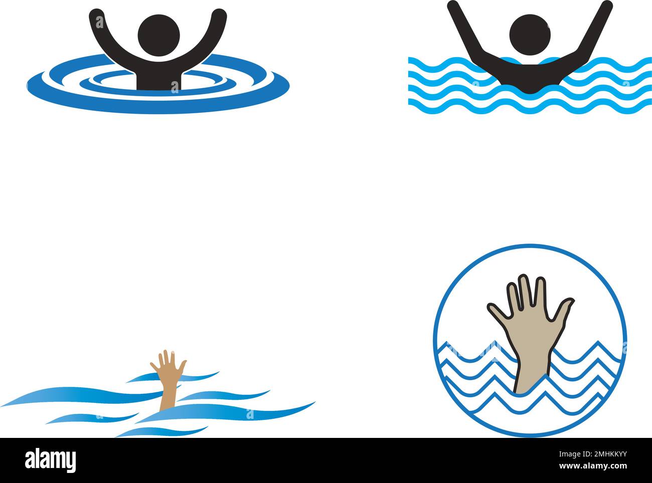 drown icon,vector illustration,drowning people signs and symbols Stock Vector