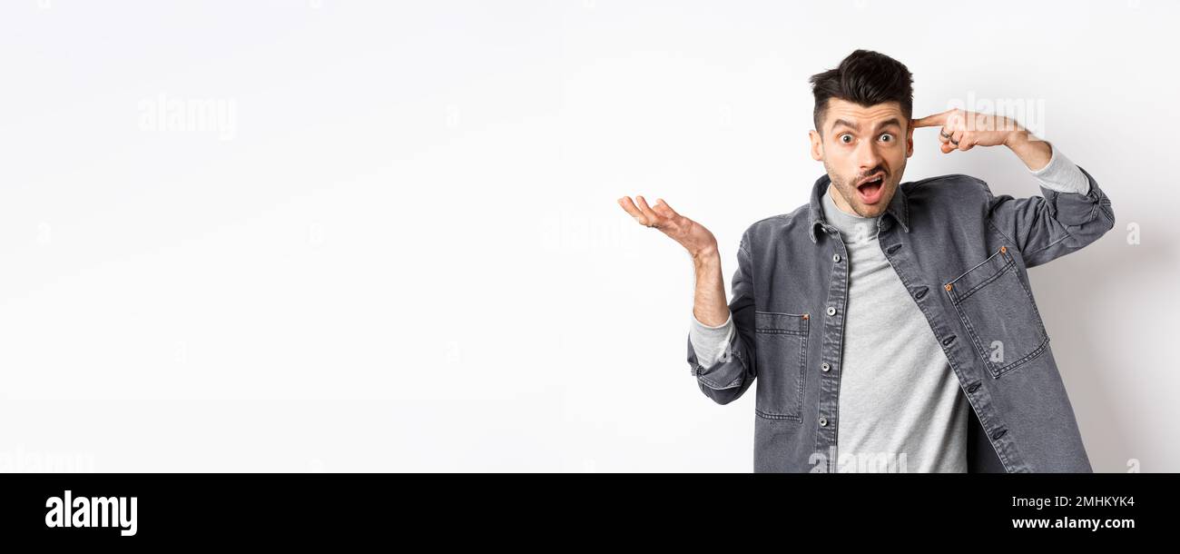 Are you crazy. Angry man scolding person for stupid actions, pointing ...