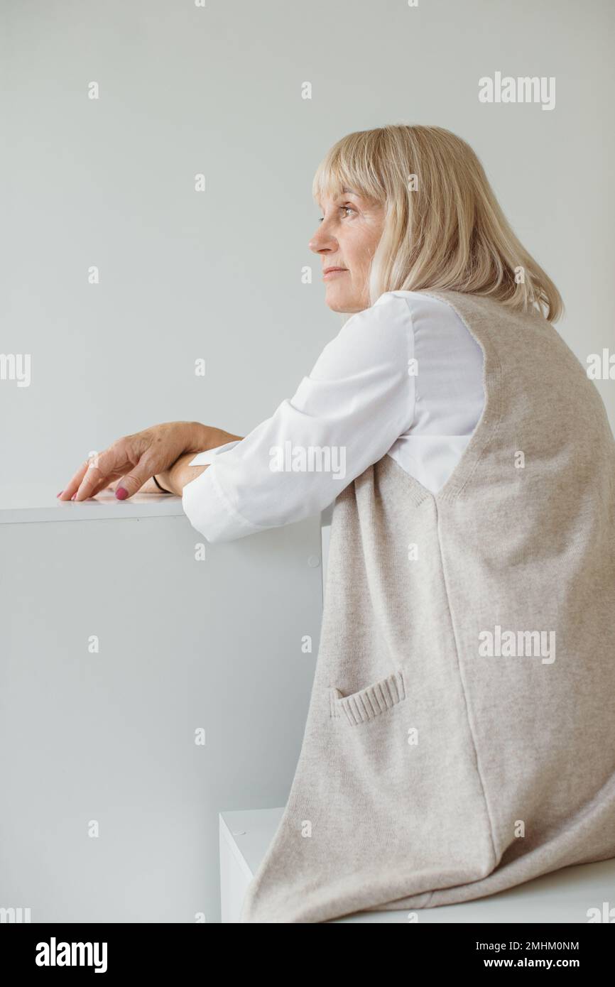 Studio Portrait Of Gray haired Senior Woman Fashion Photography In The studio-portrait-of-gray-haired-senior-woman-fashion-photography-in-the