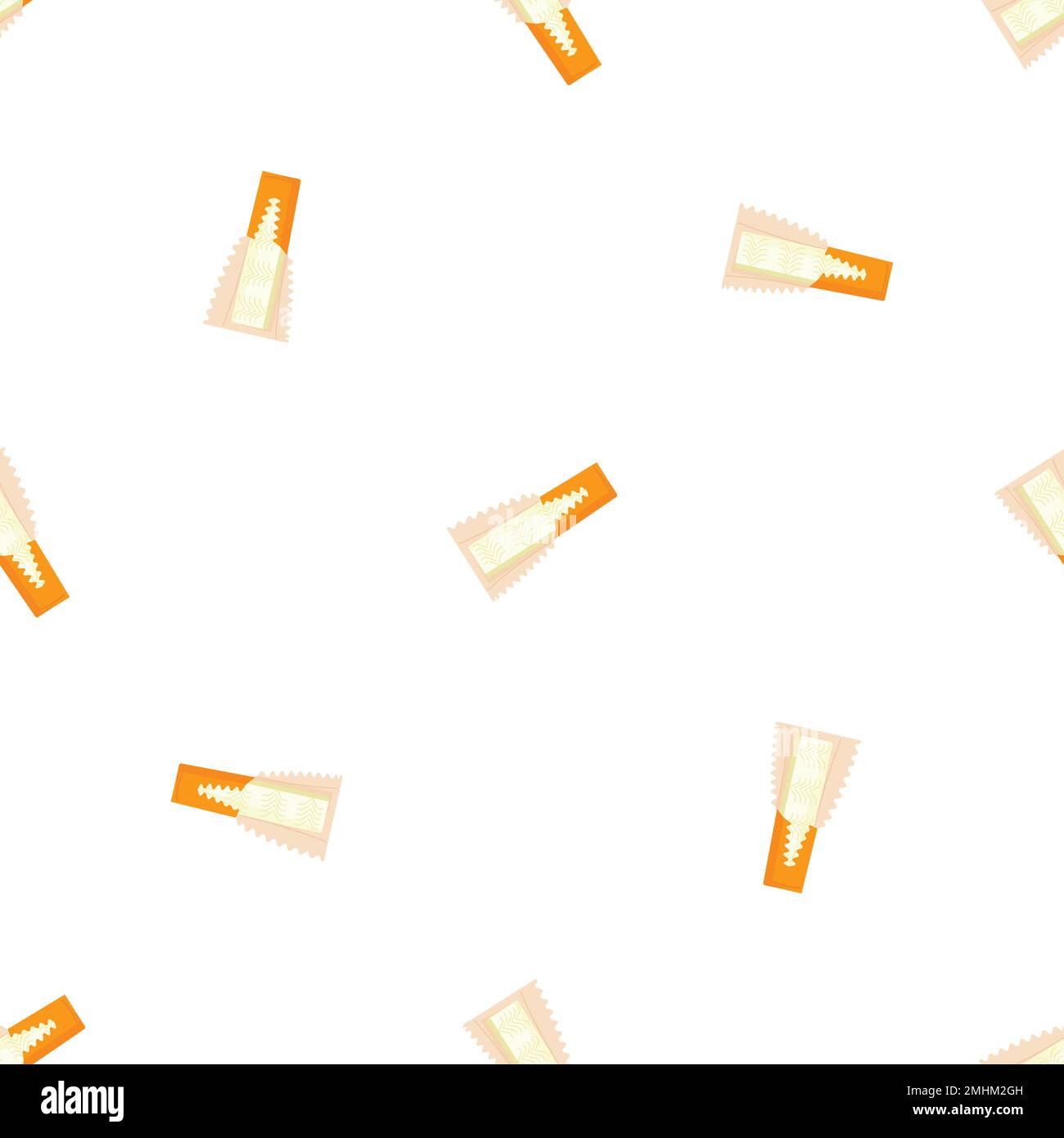 Orange gum stick pattern seamless vector Stock Vector