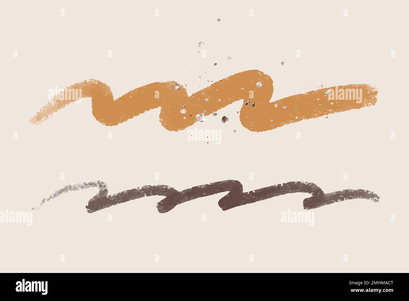 Brown brush stroke element vector with glitter Stock Vector Image & Art