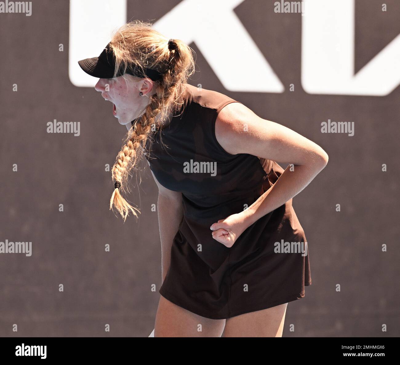 Melbourne, Australia. 27th Jan, 2023. Australian Open 2023 Melbourne Park  Day 12 27012023 Alina Korneeva (xxx) wins Girls singles semi-final  Credit: Roger ParkerAlamy Live News Stock Photo - Alamy