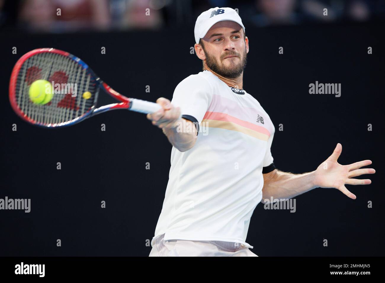 Melbourne, Australia. 27th Jan, 2023. TOMMY PAUL of the USA in action against 4th seed NOVAK DJOKOVIC of Serbia on Rod Laver Arena in a Men's Singles Semifinal match on day 12 of the 2023 Australian Open in Melbourne, Australia. Sydney Low/Cal Sport Media/Alamy Live News Stock Photo
