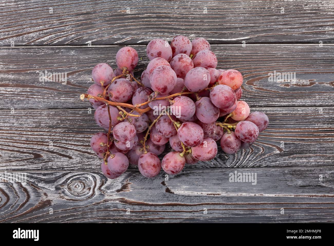 red grape on wood background Stock Photo