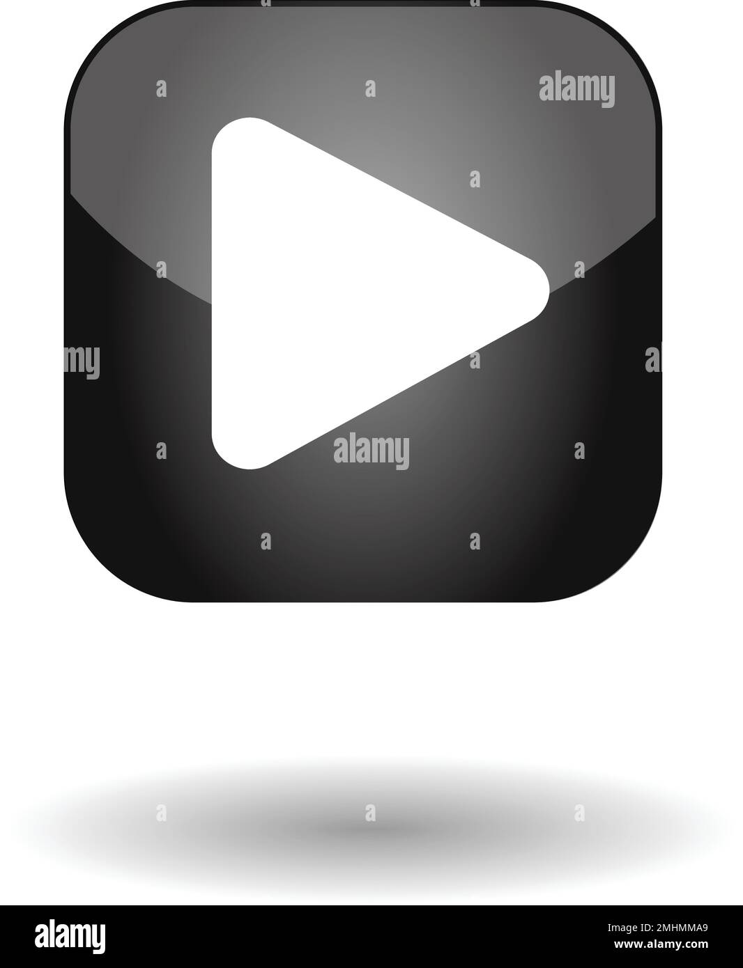 Black and grey play button symbol, video streaming, broadcasting icon ...