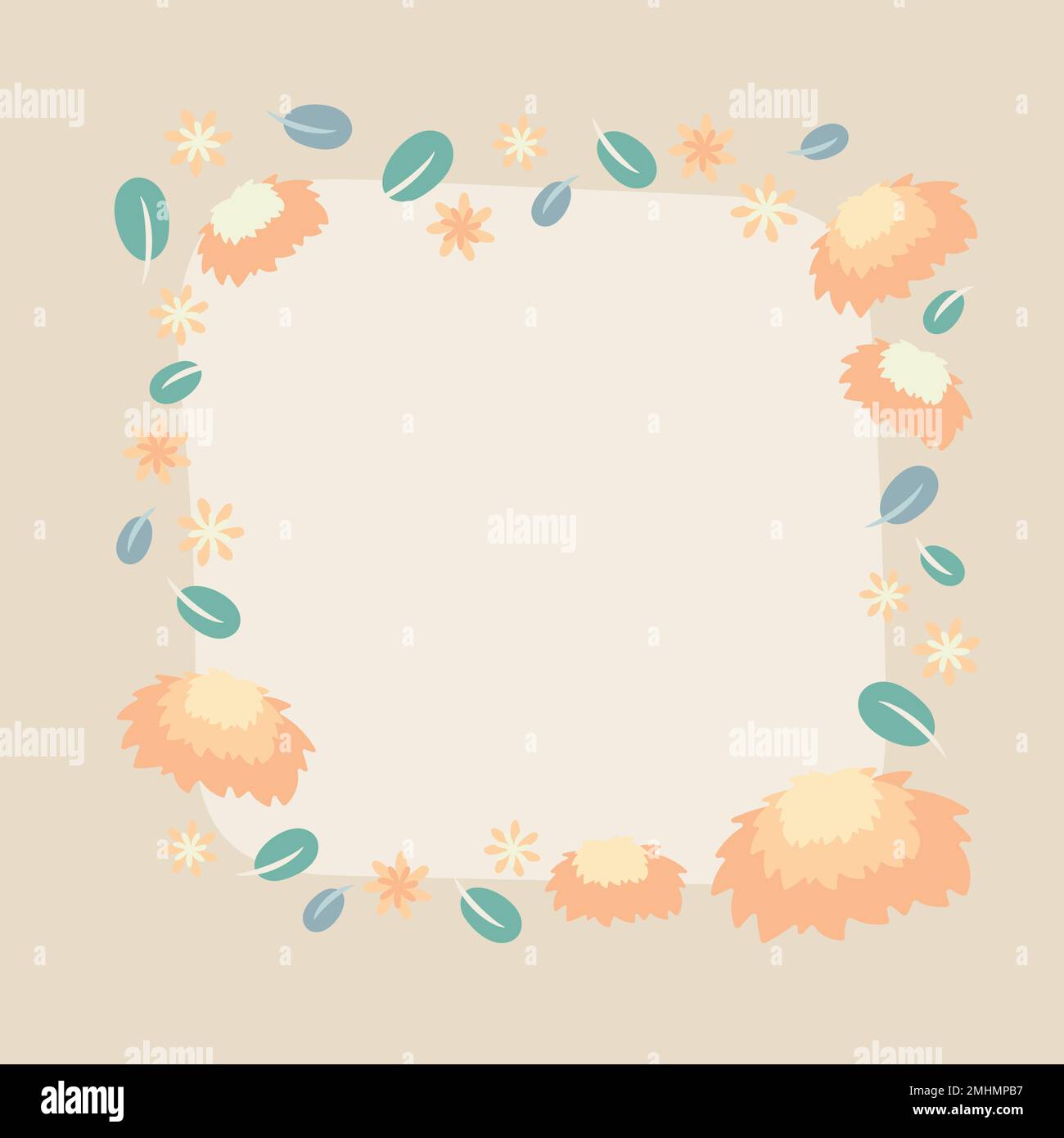 Pastel flower frame, vector, cute illustration Stock Vector Image & Art ...