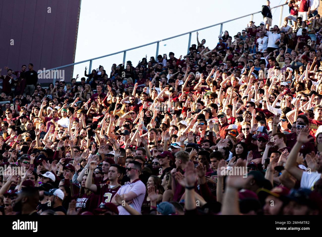 Florida State fans do the Seminole Chop in the second half of an NCAA