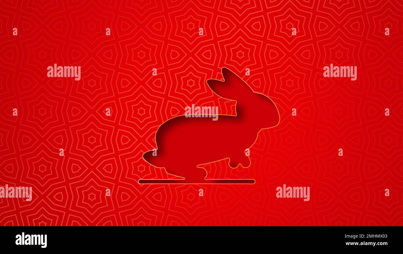 Celebrate chinese new year of the rabbit 3d illustration Stock Photo ...