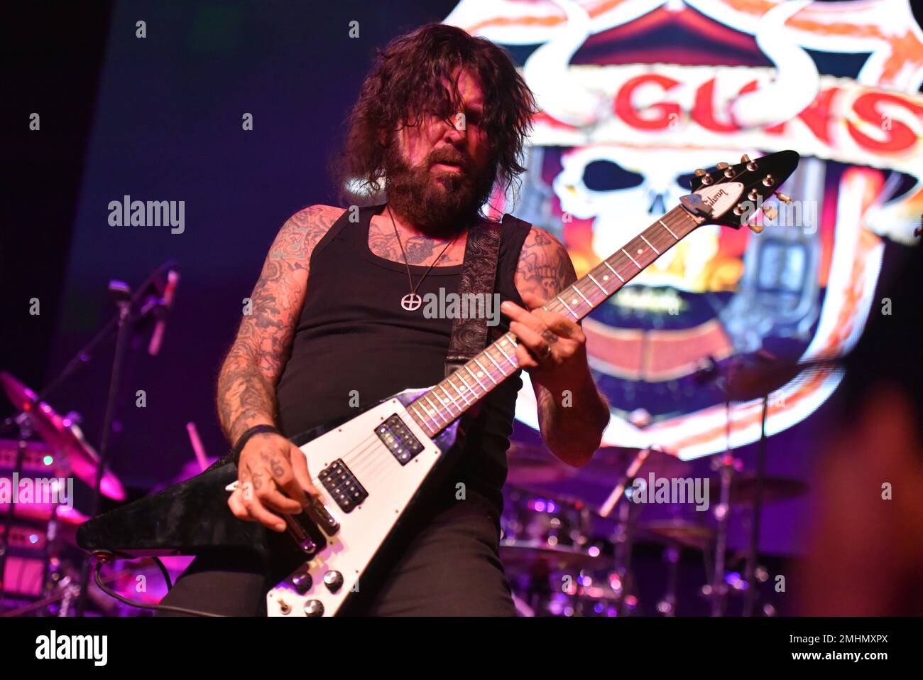 Tracii Guns of L.A. Guns performs at the Arcada Theatre on Saturday ...