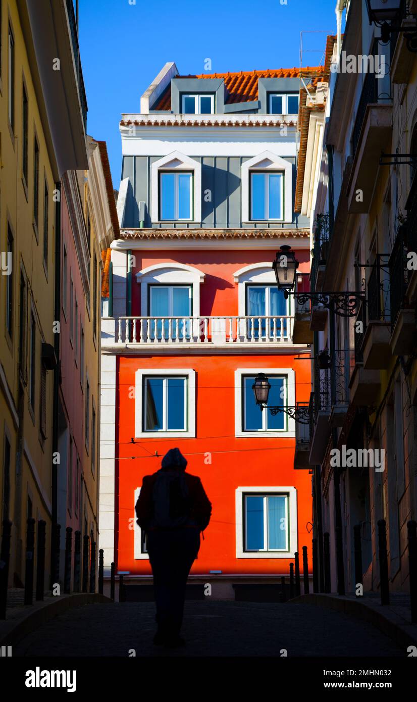The narrow streets of Lisbon Stock Photo - Alamy