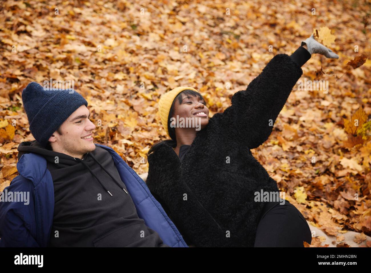 Young couple lying together Stock Photo