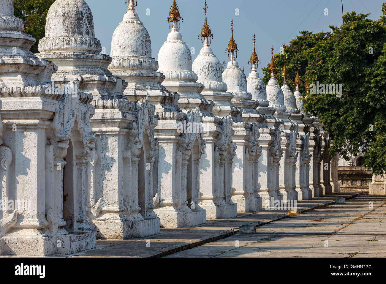Pagoda and Stupa of Mandalay in Myanmar Stock Photo