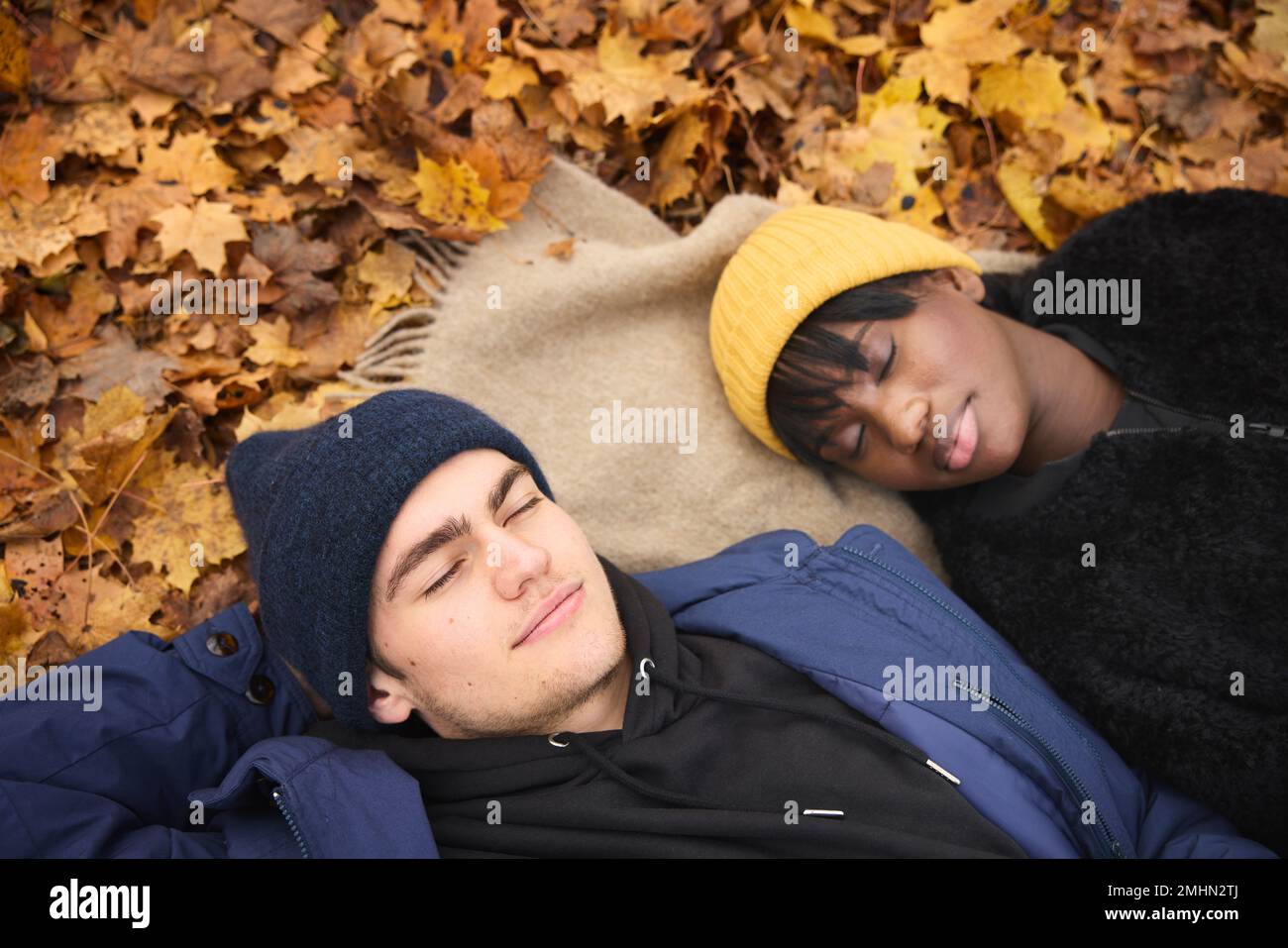 Young couple lying together Stock Photo