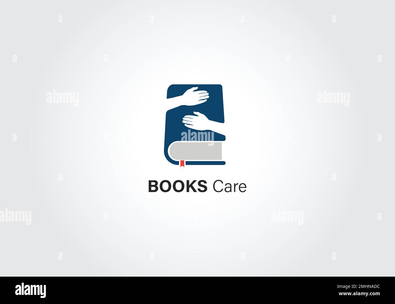 book hand care logo, hand keep book, read source book logo Stock Vector