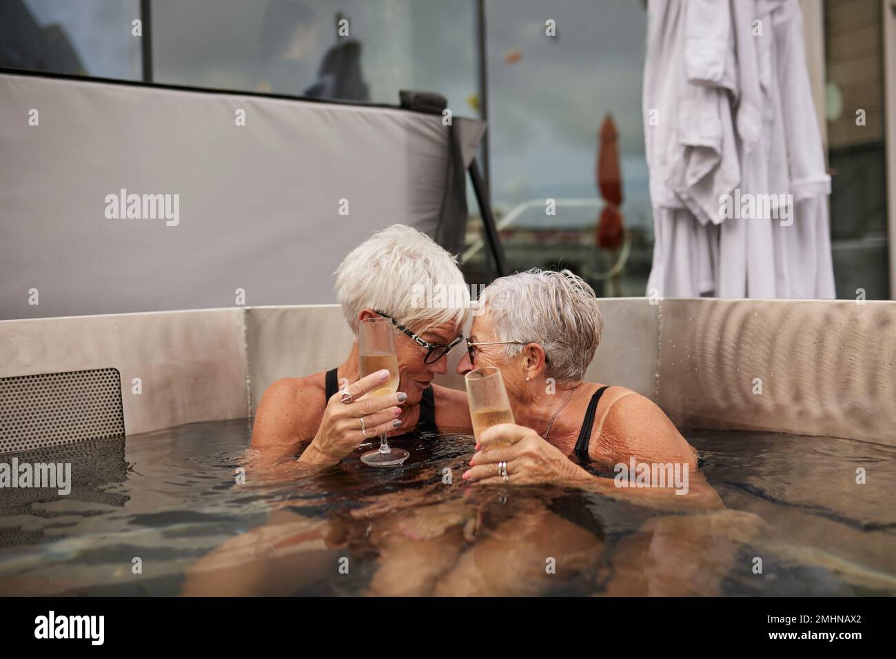 Senior Portrait Smiling 70 Years Old Woman With 73 Years Old Husband In Hot  Tub Stock Photo - Download Image Now - iStock