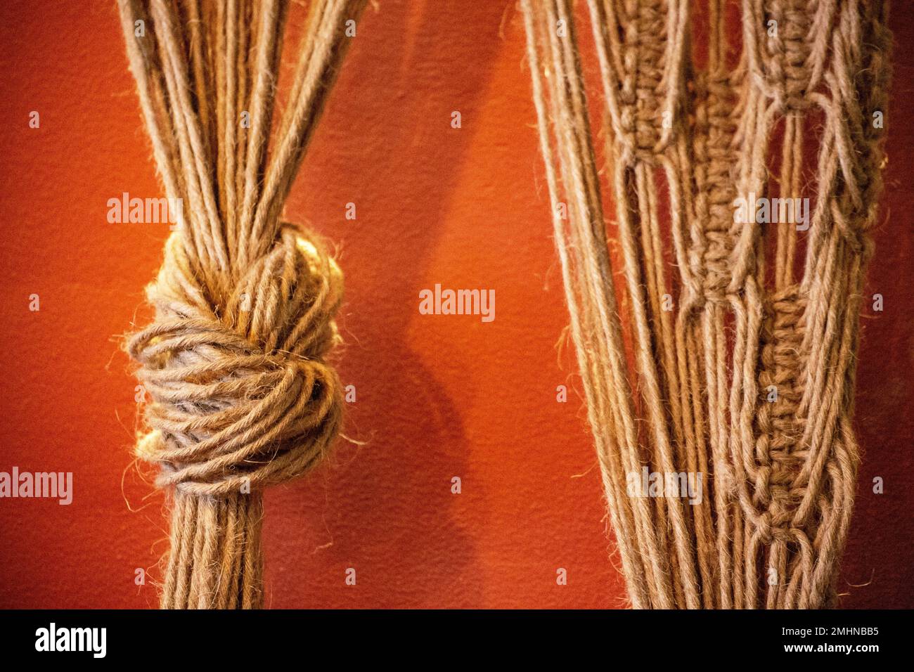 Ropes texture used as window awnings Stock Photo