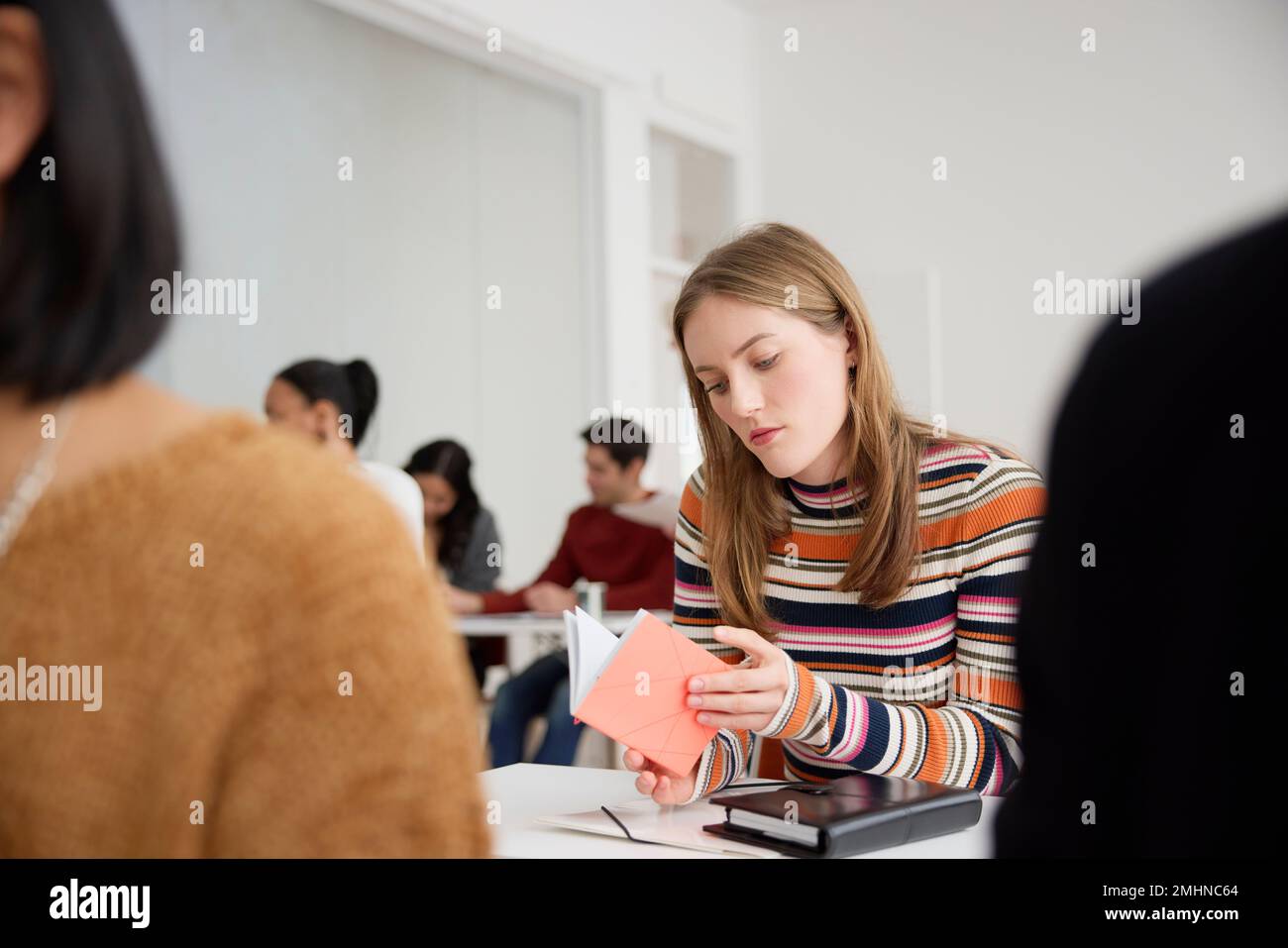 Young woman at workshop Stock Photo