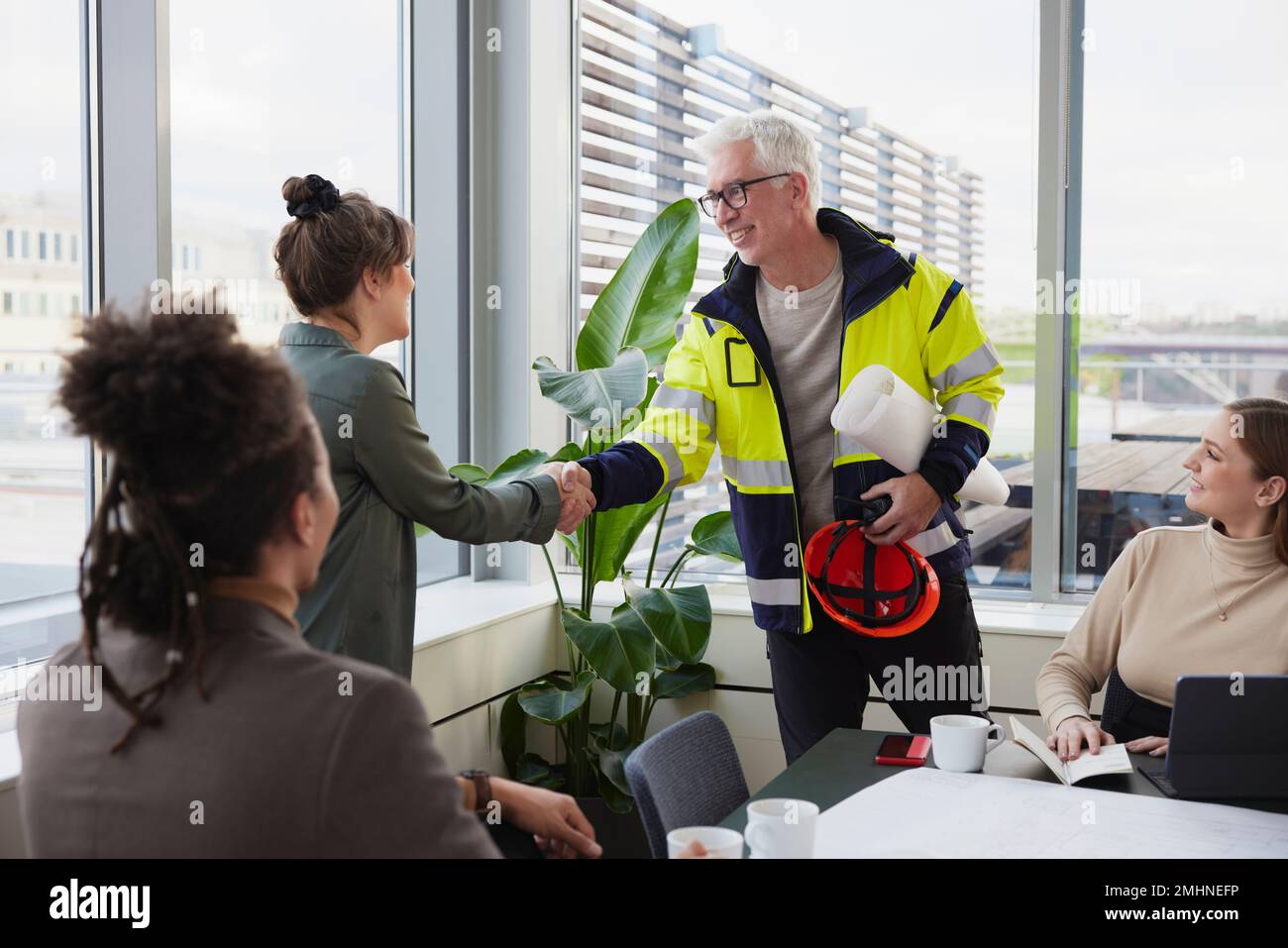 Architects having meeting in office Stock Photo