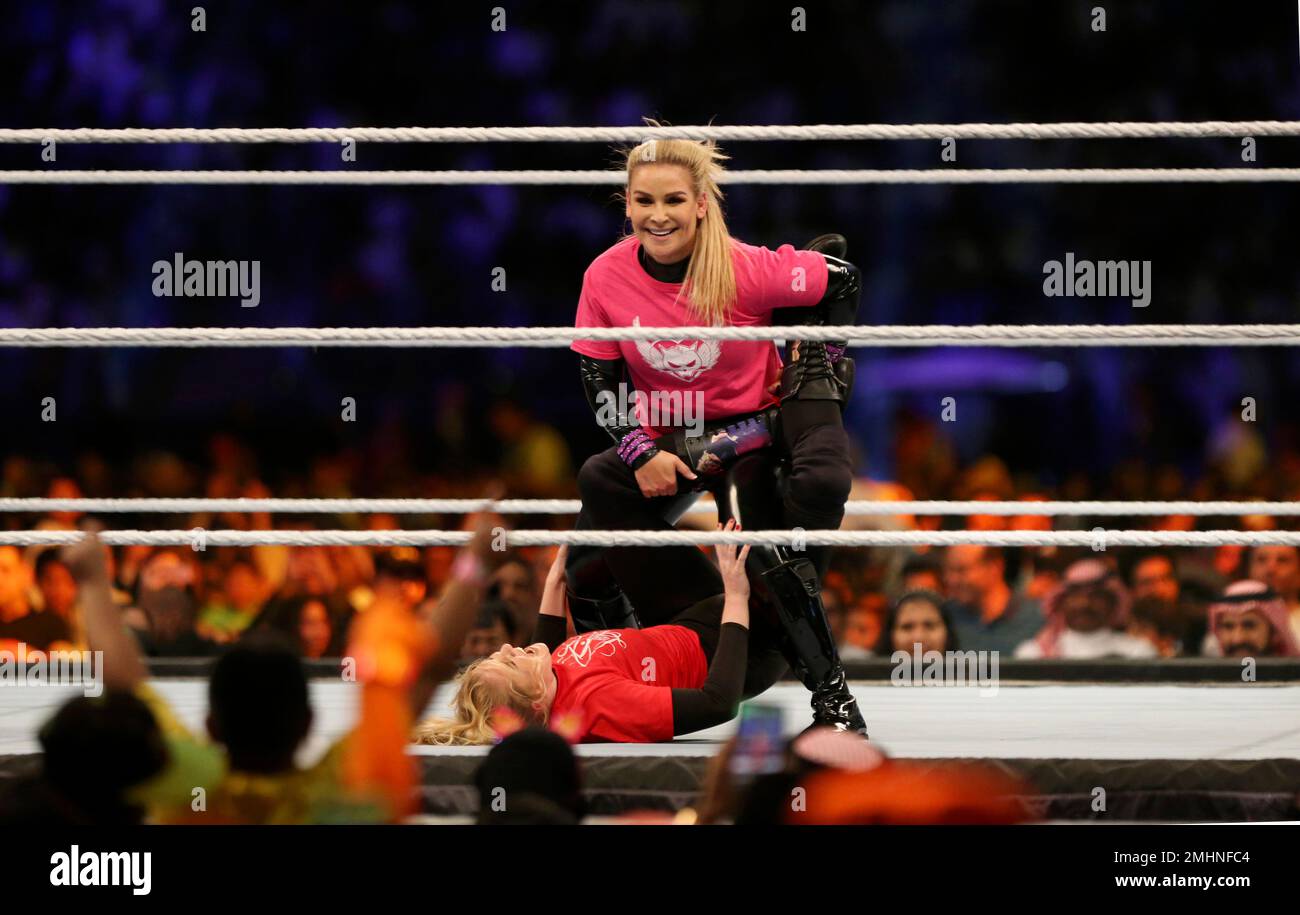 Saudi fans watch World Wrestling Entertainment "WWE" stars Natalya