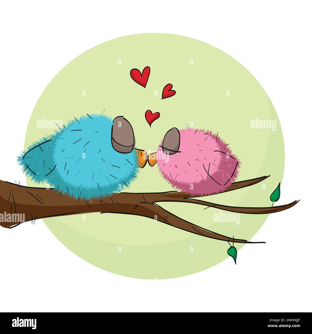 Two love birds branch hi-res stock photography and images - Alamy