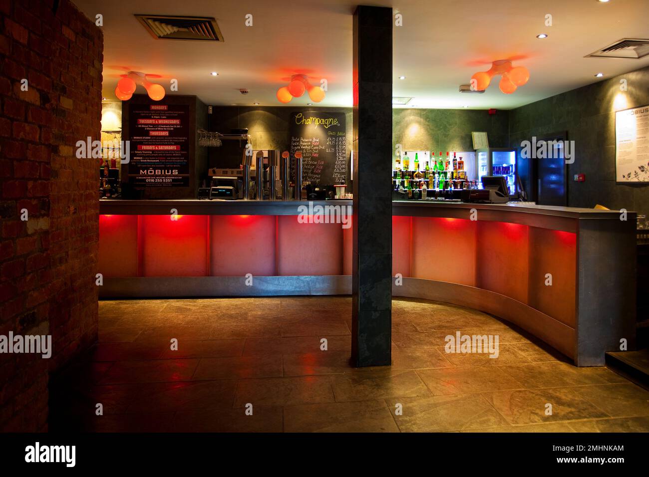Night club bar interior in Leicester, UK Stock Photo
