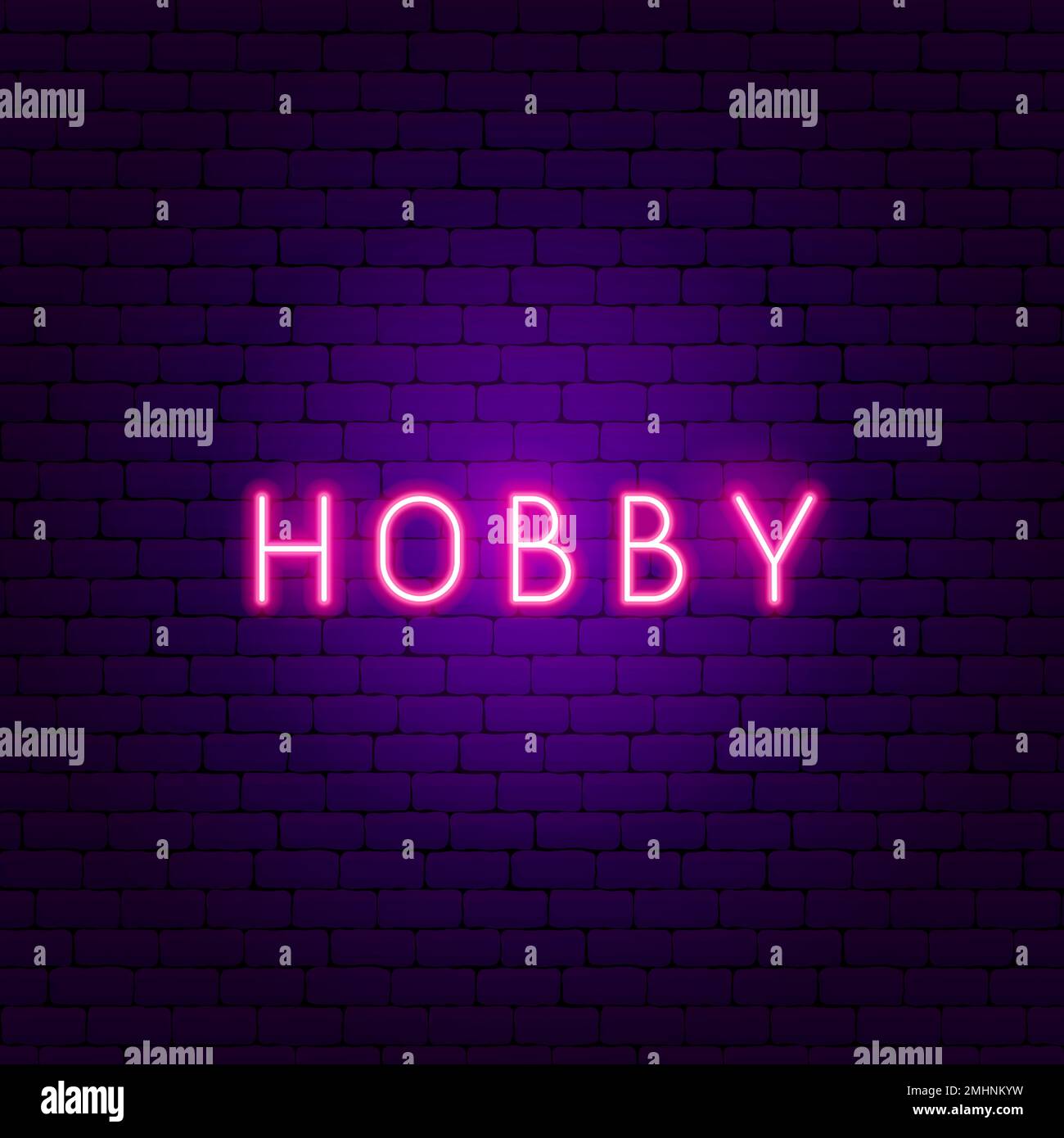 Hobby Neon Text Stock Vector