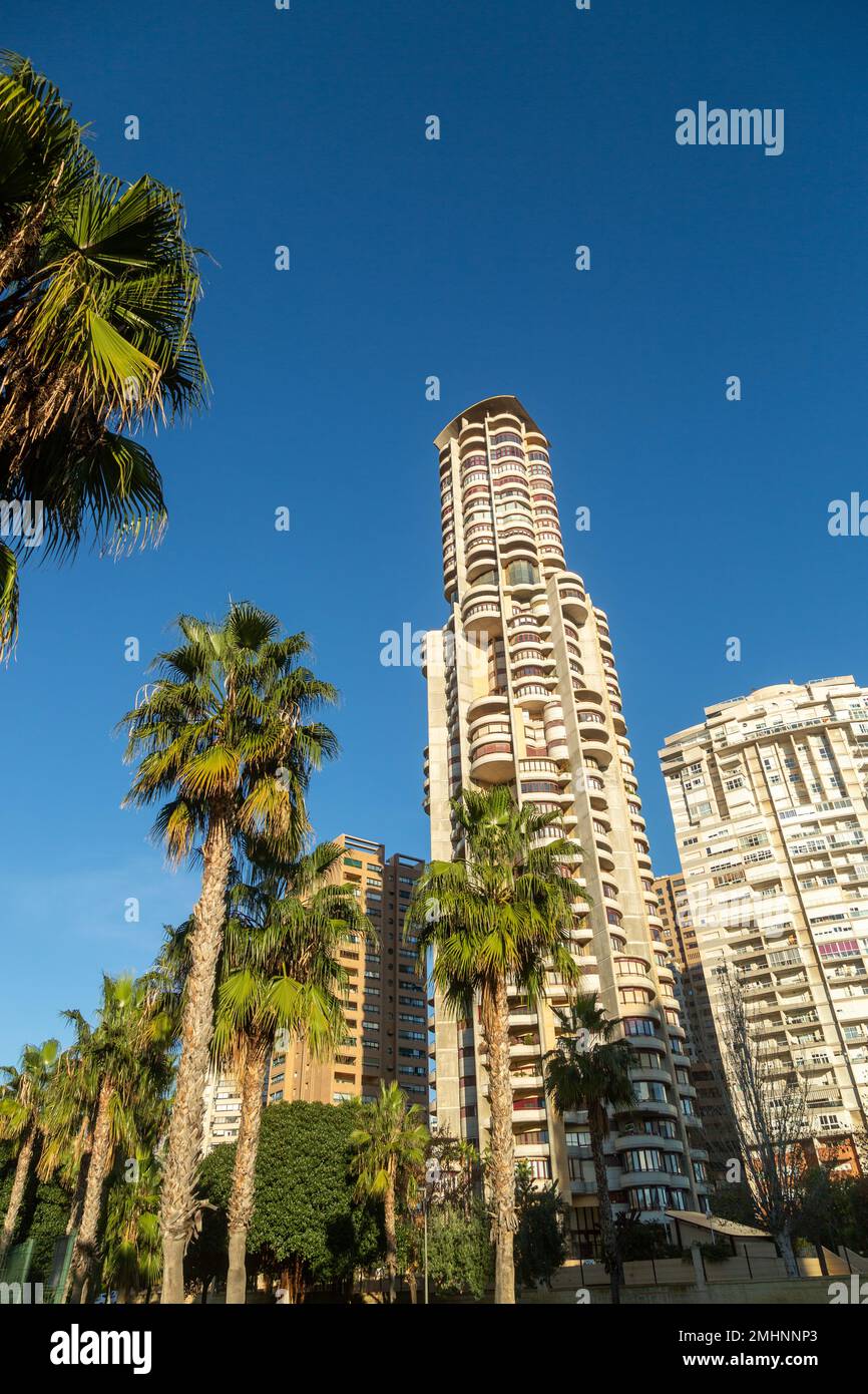 A skyscraper in the heart of Benidorm city Stock Photo