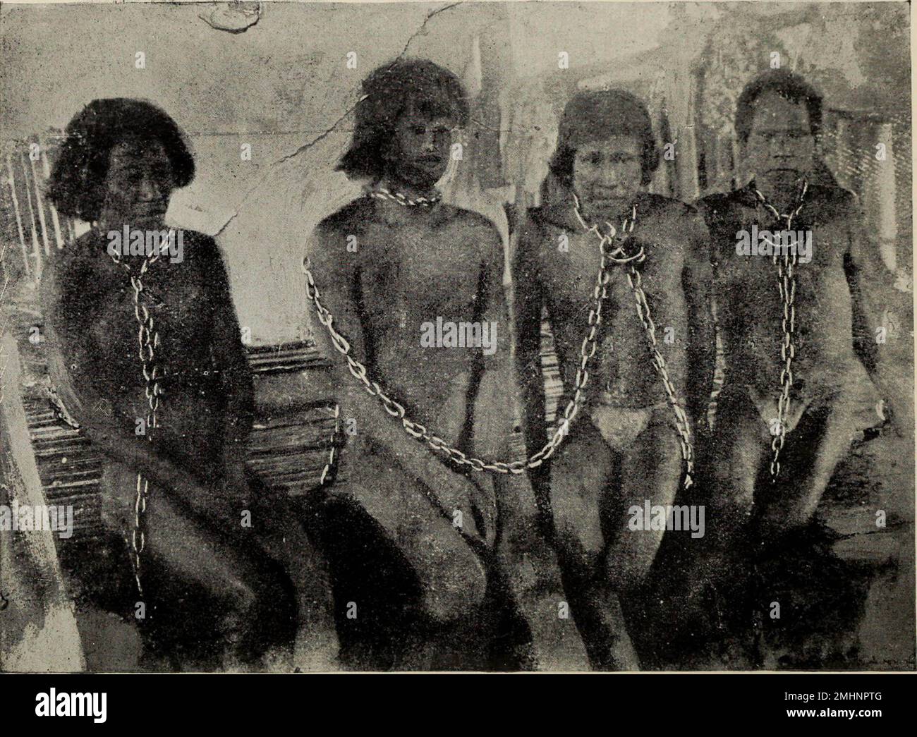 A photo of enslaved Amazon Indians Stock Photo