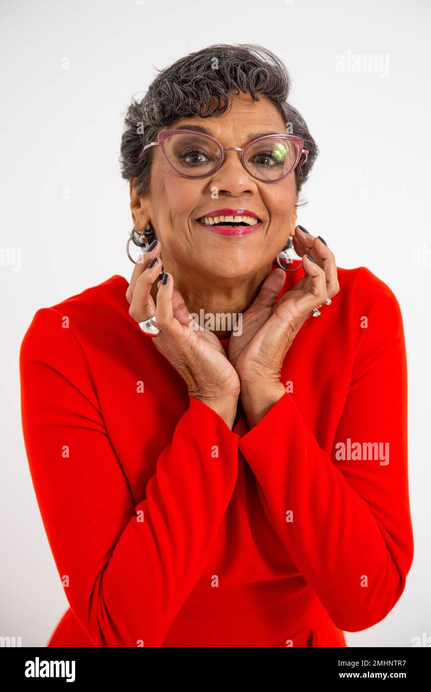 This Oct. 23, 2019 photo shows actress Sonia Manzano posing for a