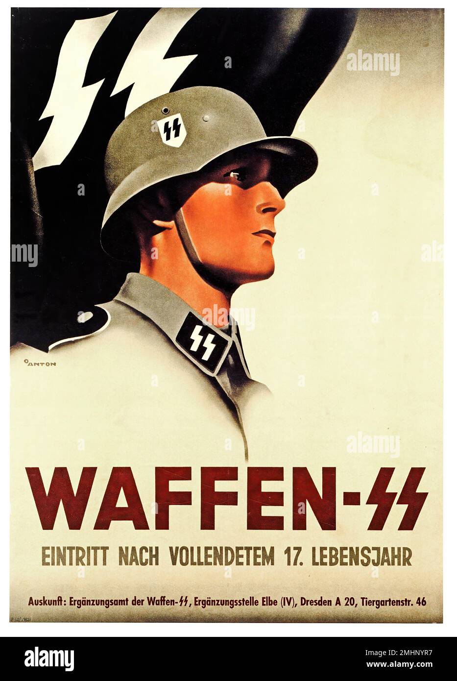 1940 Waffen - SS  - German Nazi Propaganda poster Stock Photo