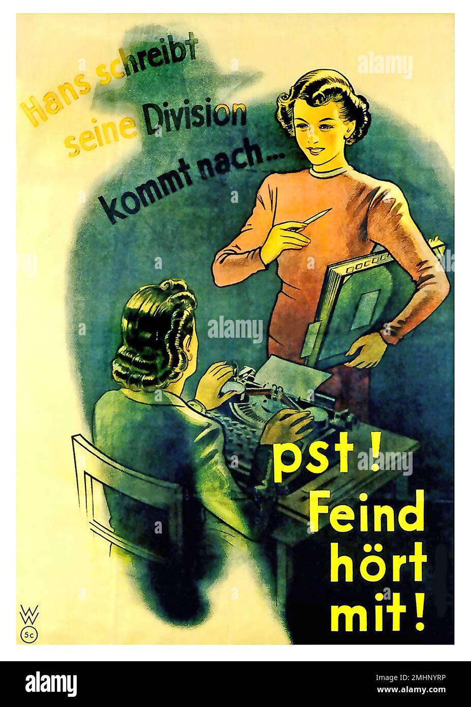 gossipers will be shot! - German Nazi Propaganda poster Stock Photo