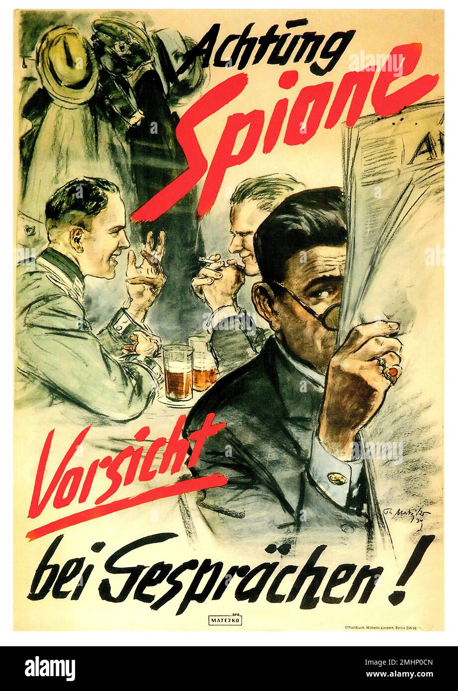 Limey spies! - German Nazi Propaganda poster Stock Photo