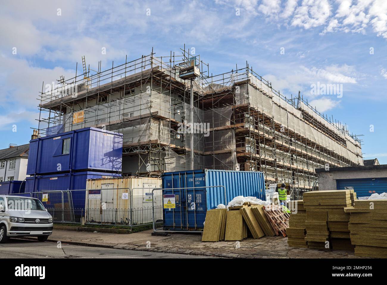 Social housing landlords making improvements to flats at Alcester Close