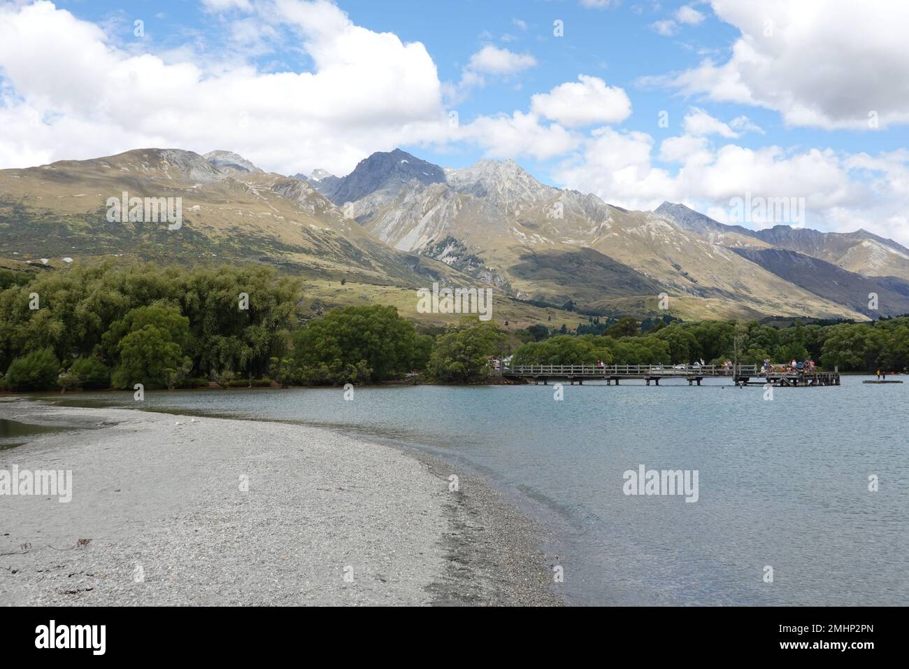 The northern end of Lake Wakatipu at the Glen Orchy settlement, Otago ...