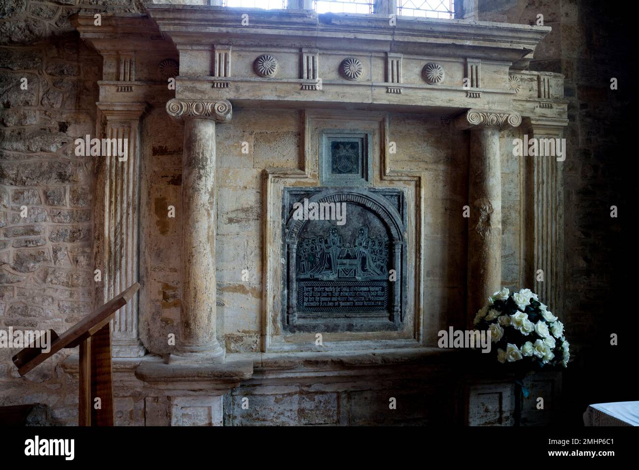 Thomas Wylmer monument, St. Mary the Virgin Church, Staverton, Northamptonshire, England, UK Stock Photo