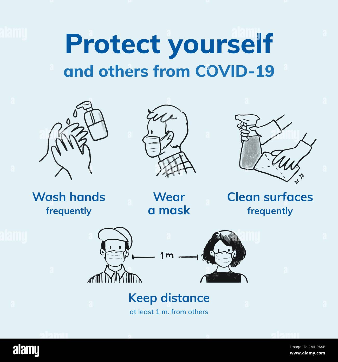 COVID 19 Instagram template vector, coronavirus prevent the spread ...