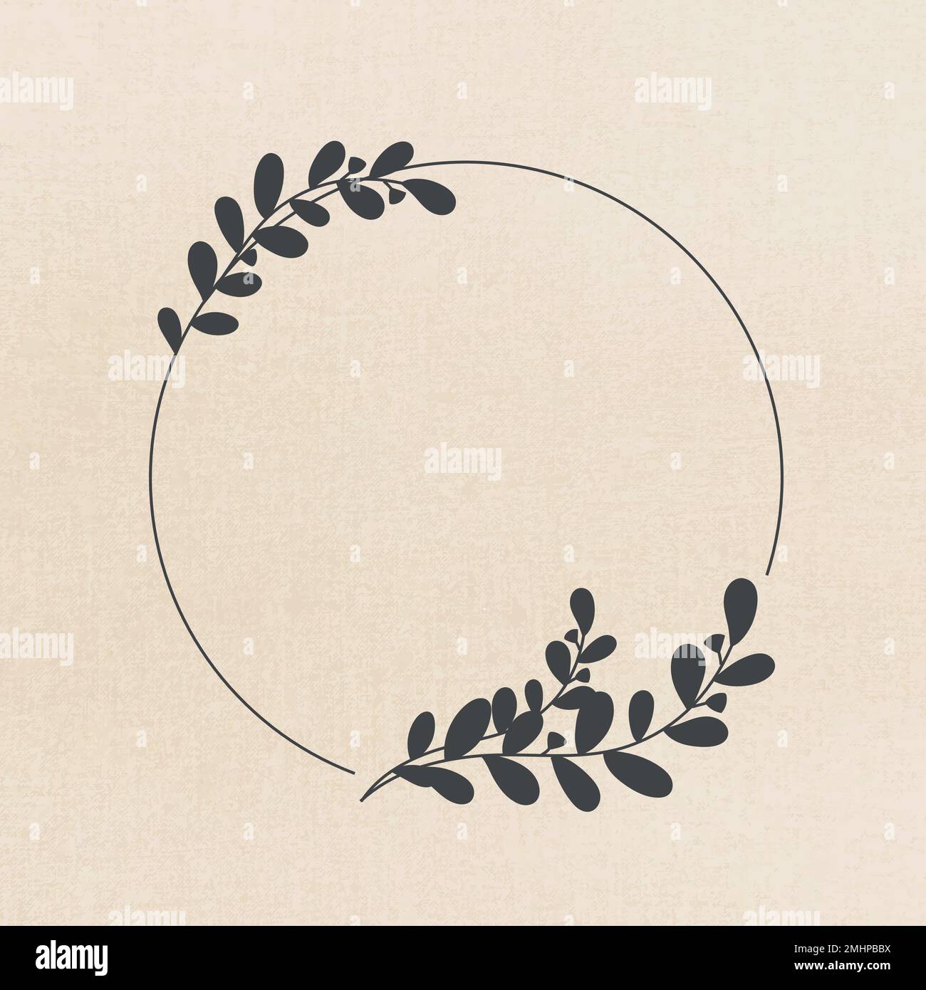 Frame vector in black botanical ornament style Stock Vector Image & Art ...