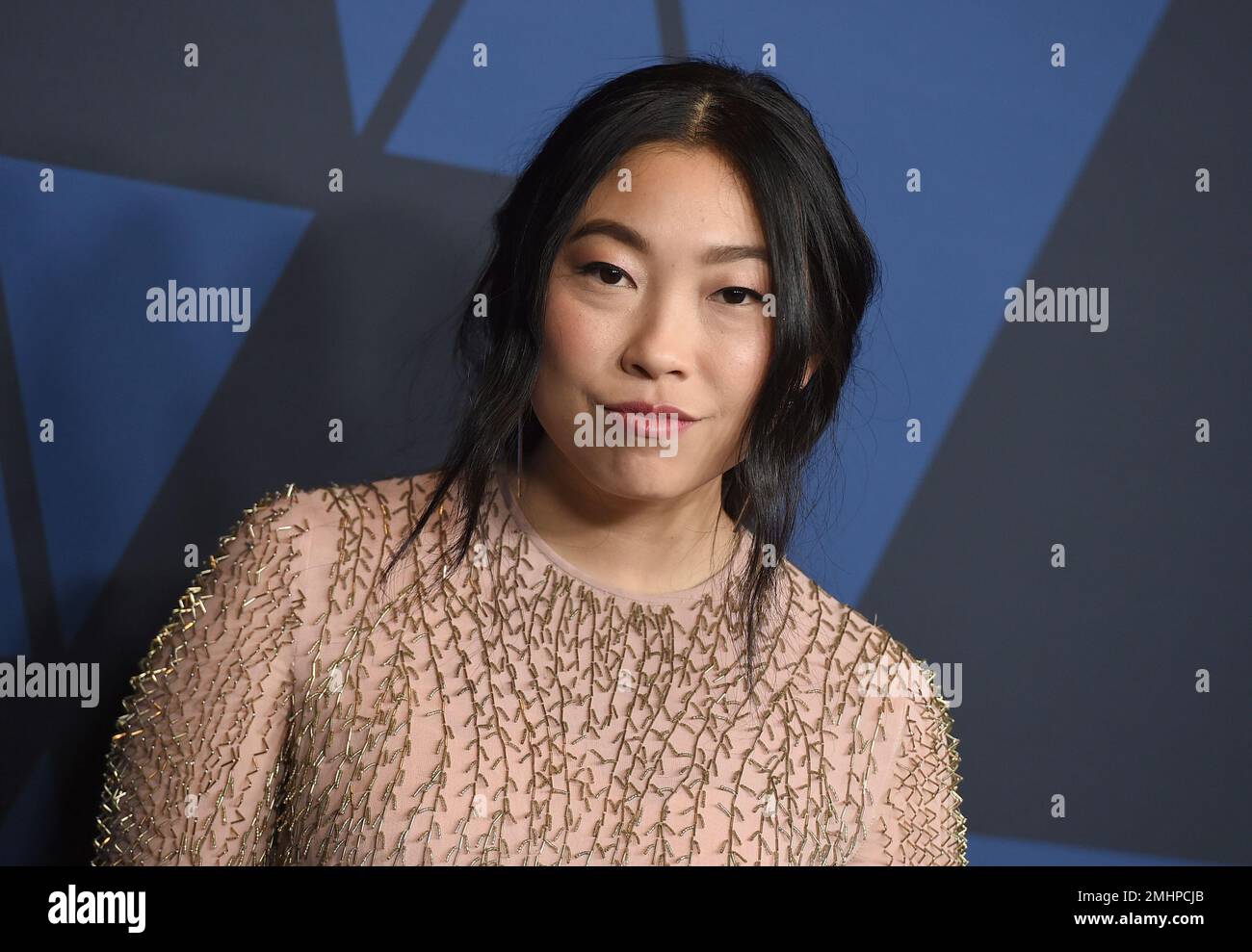 Awkwafina arrives at the Governors Awards on Sunday, Oct. 27, 2019, at ...