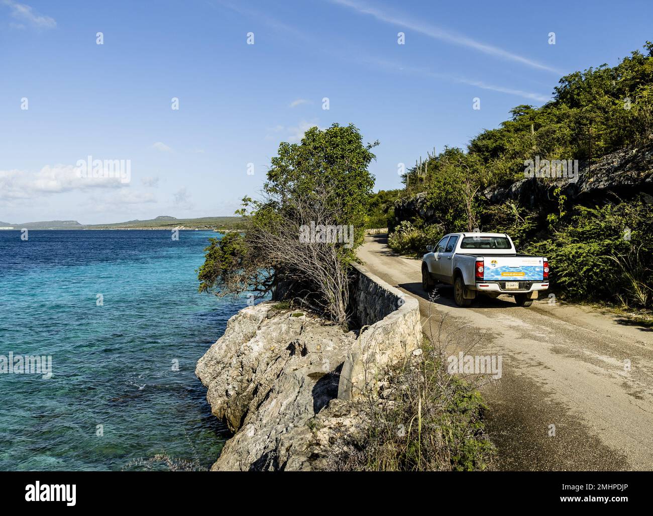 BONAIRE The coastal strip of Bonaire. Bonaire is a Dutch island in