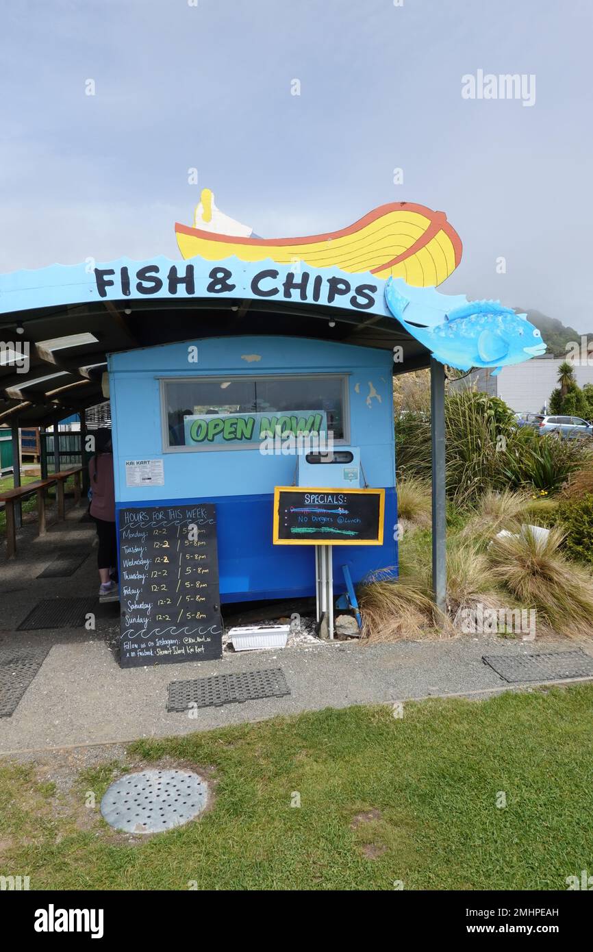Kai Kart takeaway fish and chips, Oban, Stewart Island New Zealand
