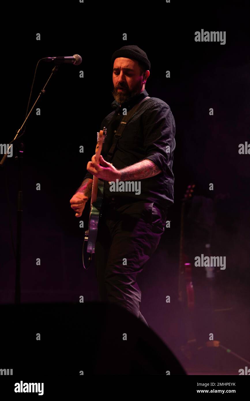 Australian punk-folk band, The Rumjacks, performing live in Hannover while opening for the Dropkick Murphys in Europe 2023 tour. Stock Photo