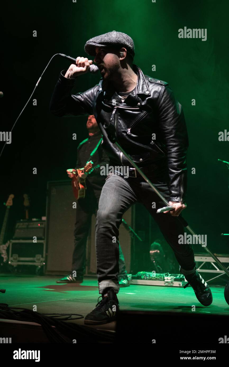 Australian punk-folk band, The Rumjacks, performing live in Hannover while opening for the Dropkick Murphys in Europe 2023 tour. Stock Photo
