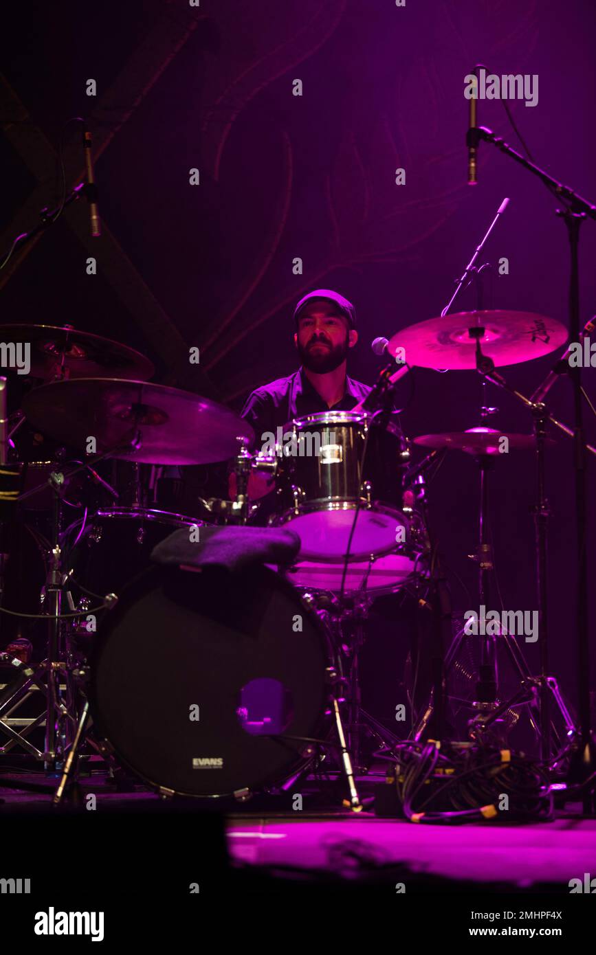 Australian punk-folk band, The Rumjacks, performing live in Hannover while opening for the Dropkick Murphys in Europe 2023 tour. Stock Photo