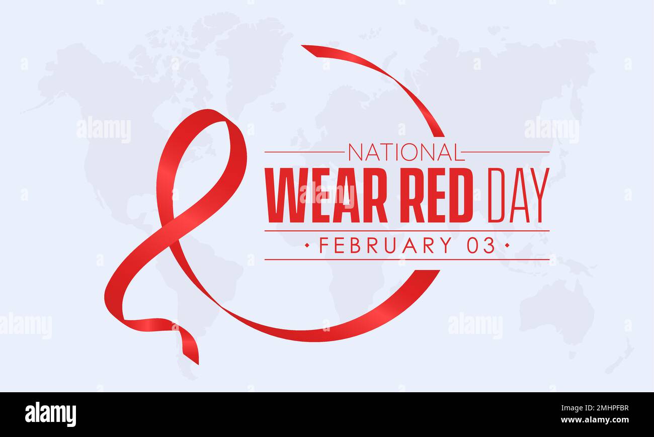Vector illustration banner design template concept of National Wear Red Day observed on February