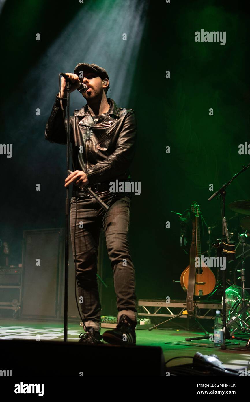 Australian punk-folk band, The Rumjacks, performing live in Hannover while opening for the Dropkick Murphys in Europe 2023 tour. Stock Photo