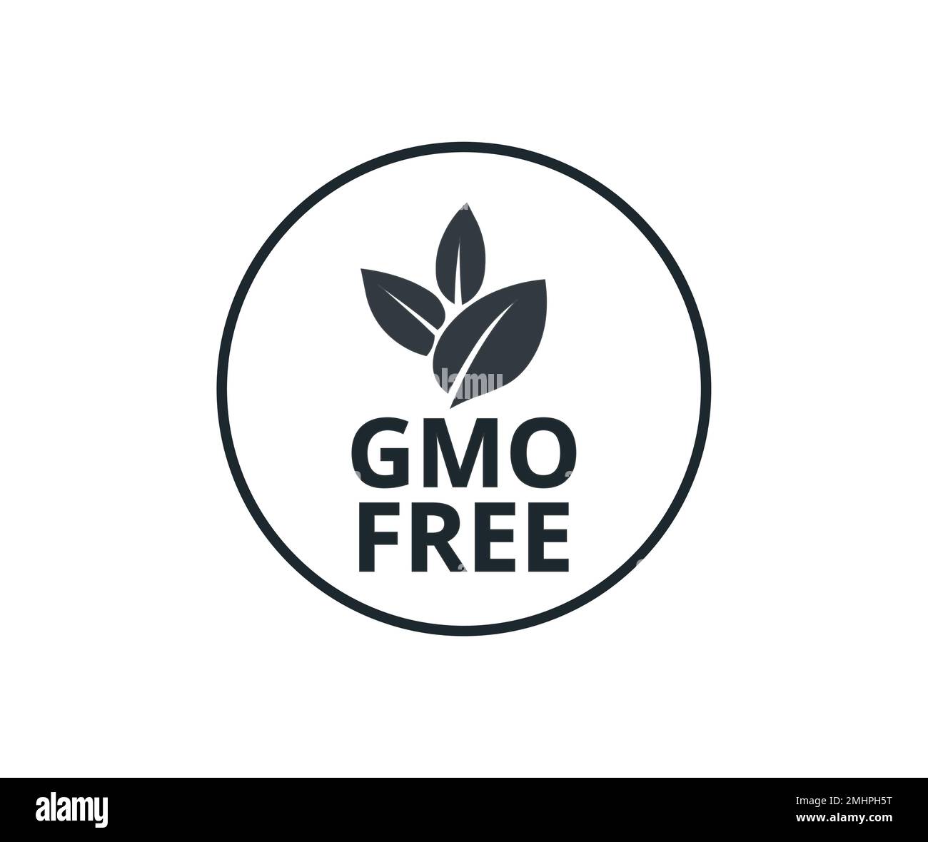 Isolated GMO Free symbol in black color. Concept of packaging and regulations. Stock Vector