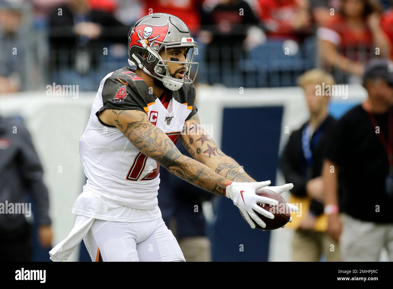 NFC wide receiver Mike Evans of the Tampa Bay Buccaneers (13) runs the ball  in for a touchdown against the AFC during the Pro Bowl NFL football game,  Sunday, Feb. 6, 2022