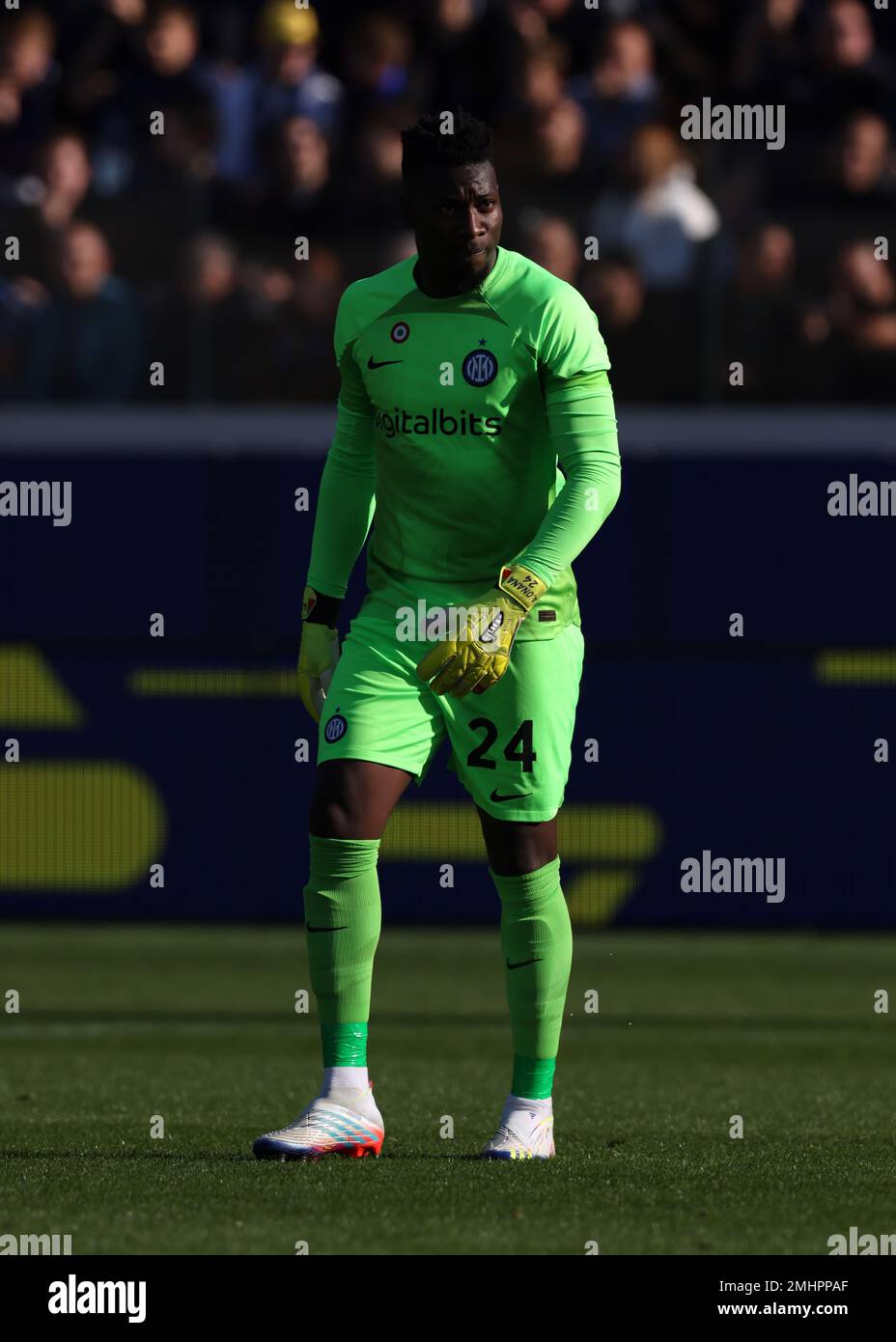 Bergamo, Italy, 13th November 2022. Andre Onana of FC Internazionale looks on during the Serie A match at Gewiss Stadium, Bergamo. Picture credit should read: Jonathan Moscrop / Sportimage Stock Photo