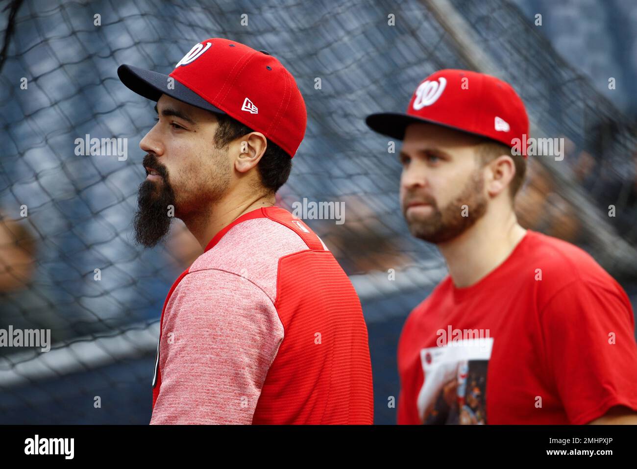 Washington Nationals' Brian Dozier and Adam Eaton celebrate after